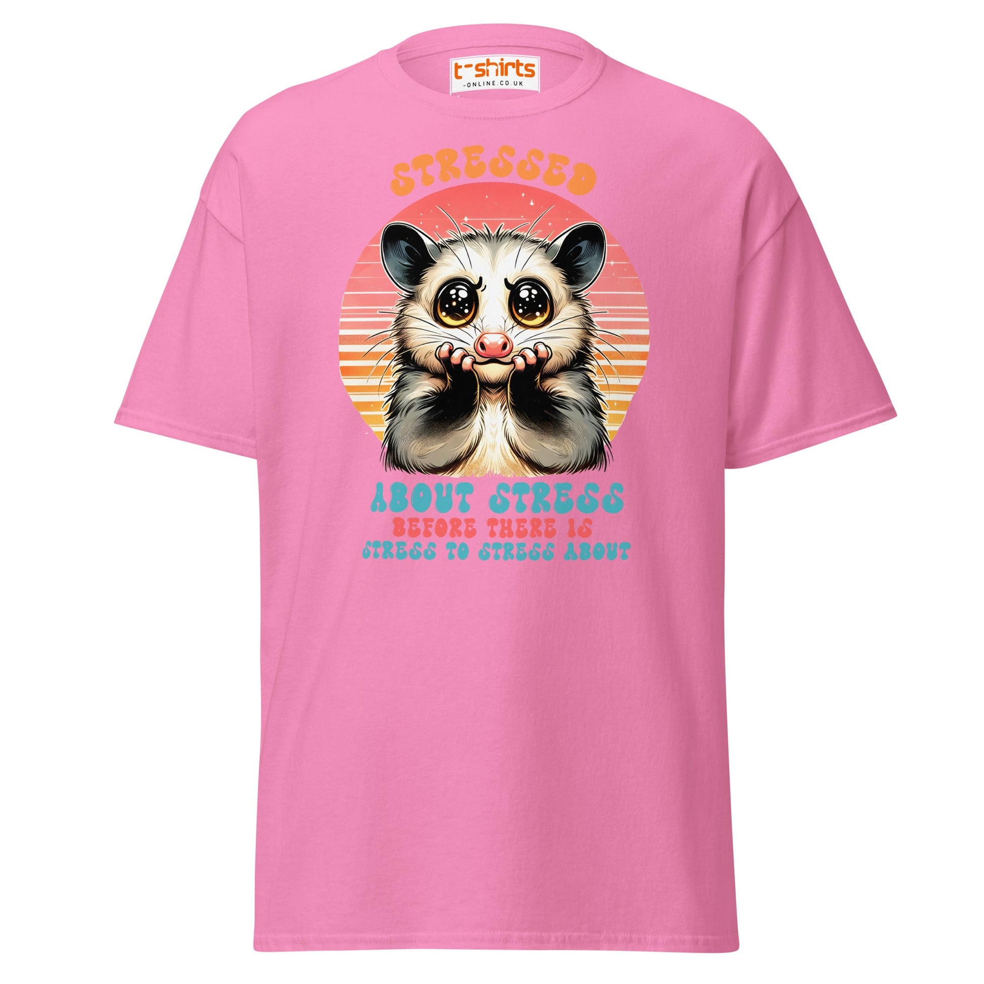 Stressed About Stress Funny Possum T-Shirt - Azalea - T-Shirts Online