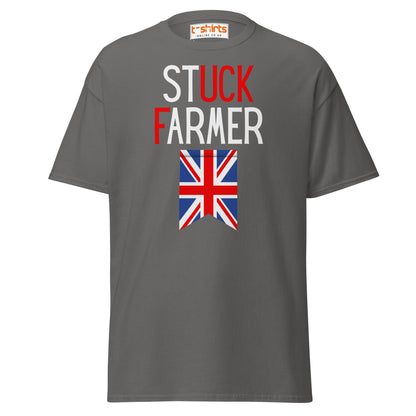 Stuck Farmer Funny UK T-Shirt - Charcoal - T-Shirts Online