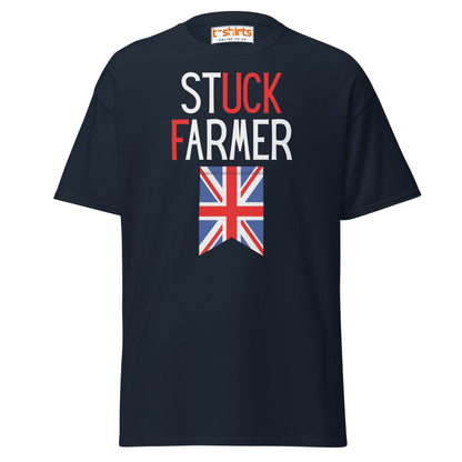 Stuck Farmer Funny UK T-Shirt - Navy - T-Shirts Online