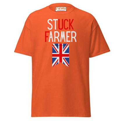 Stuck Farmer Funny UK T-Shirt - Orange - T-Shirts Online
