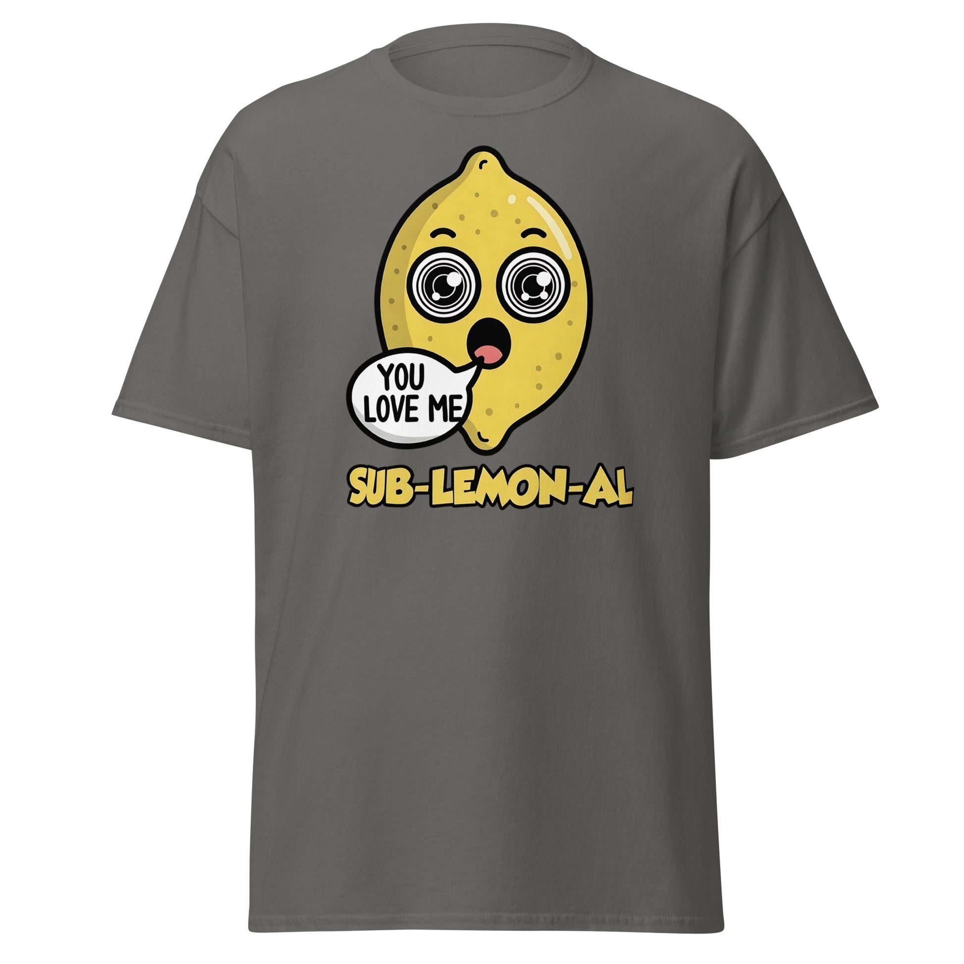 Sub - Lemon - Al Funny Pun T-Shirt | Hypnotic Lemon Graphic Tee - Charcoal - T-Shirts Online