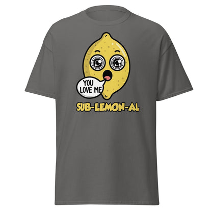 Sub - Lemon - Al Funny Pun T-Shirt | Hypnotic Lemon Graphic Tee - Charcoal - T-Shirts Online