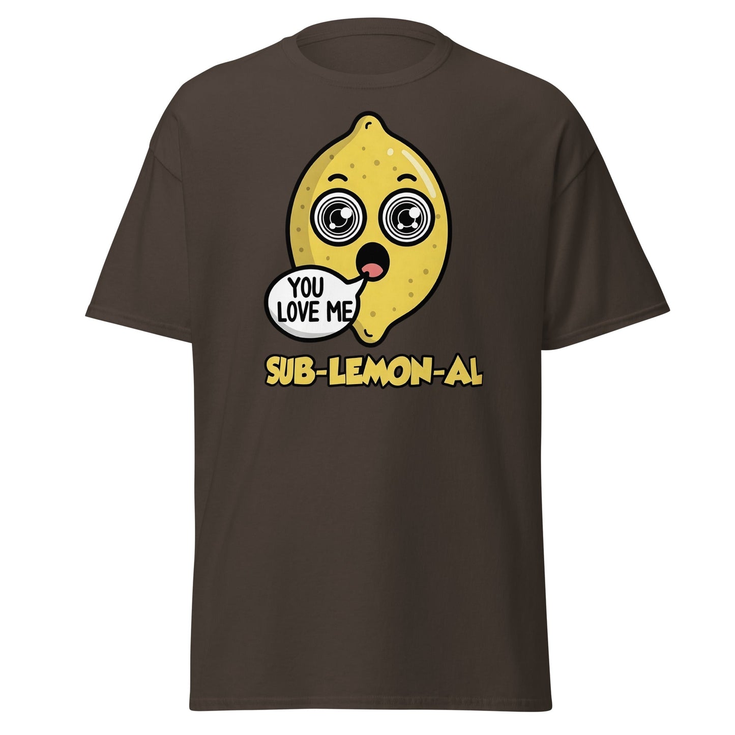 Sub - Lemon - Al Funny Pun T-Shirt | Hypnotic Lemon Graphic Tee - Dark Chocolate - T-Shirts Online