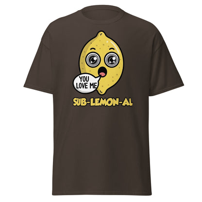 Sub - Lemon - Al Funny Pun T-Shirt | Hypnotic Lemon Graphic Tee - Dark Chocolate - T-Shirts Online