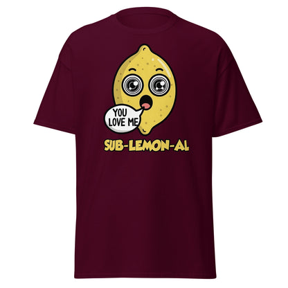 Sub - Lemon - Al Funny Pun T-Shirt | Hypnotic Lemon Graphic Tee - Maroon - T-Shirts Online