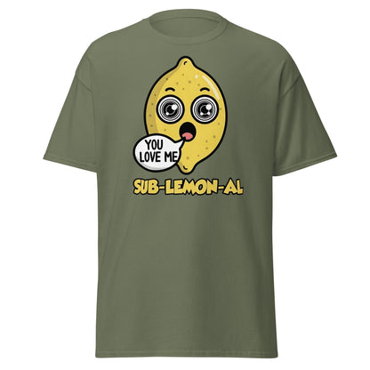 Sub - Lemon - Al Funny Pun T-Shirt | Hypnotic Lemon Graphic Tee - Military Green - T-Shirts Online