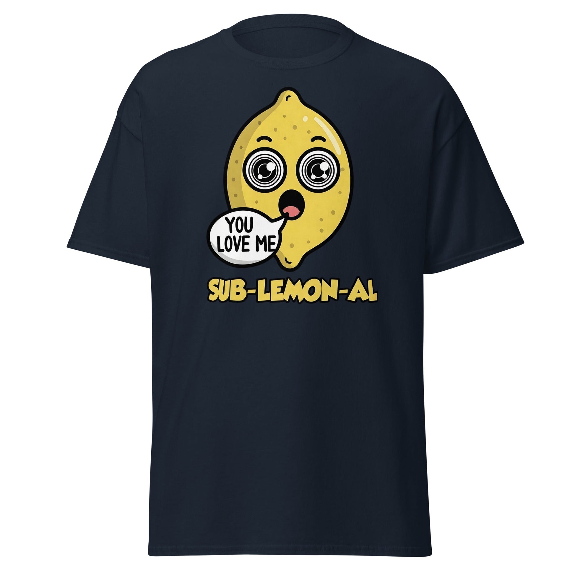 Sub - Lemon - Al Funny Pun T-Shirt | Hypnotic Lemon Graphic Tee - Navy - T-Shirts Online