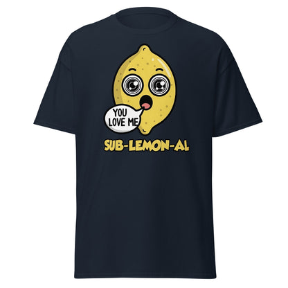 Sub - Lemon - Al Funny Pun T-Shirt | Hypnotic Lemon Graphic Tee - Navy - T-Shirts Online