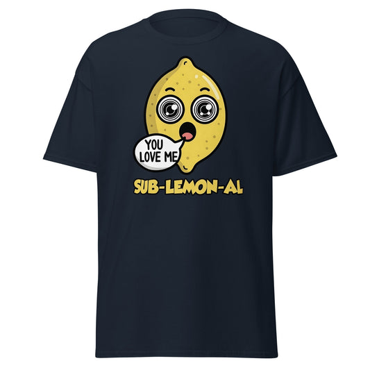 Sub - Lemon - Al Funny Pun T-Shirt | Hypnotic Lemon Graphic Tee - Navy - T-Shirts Online