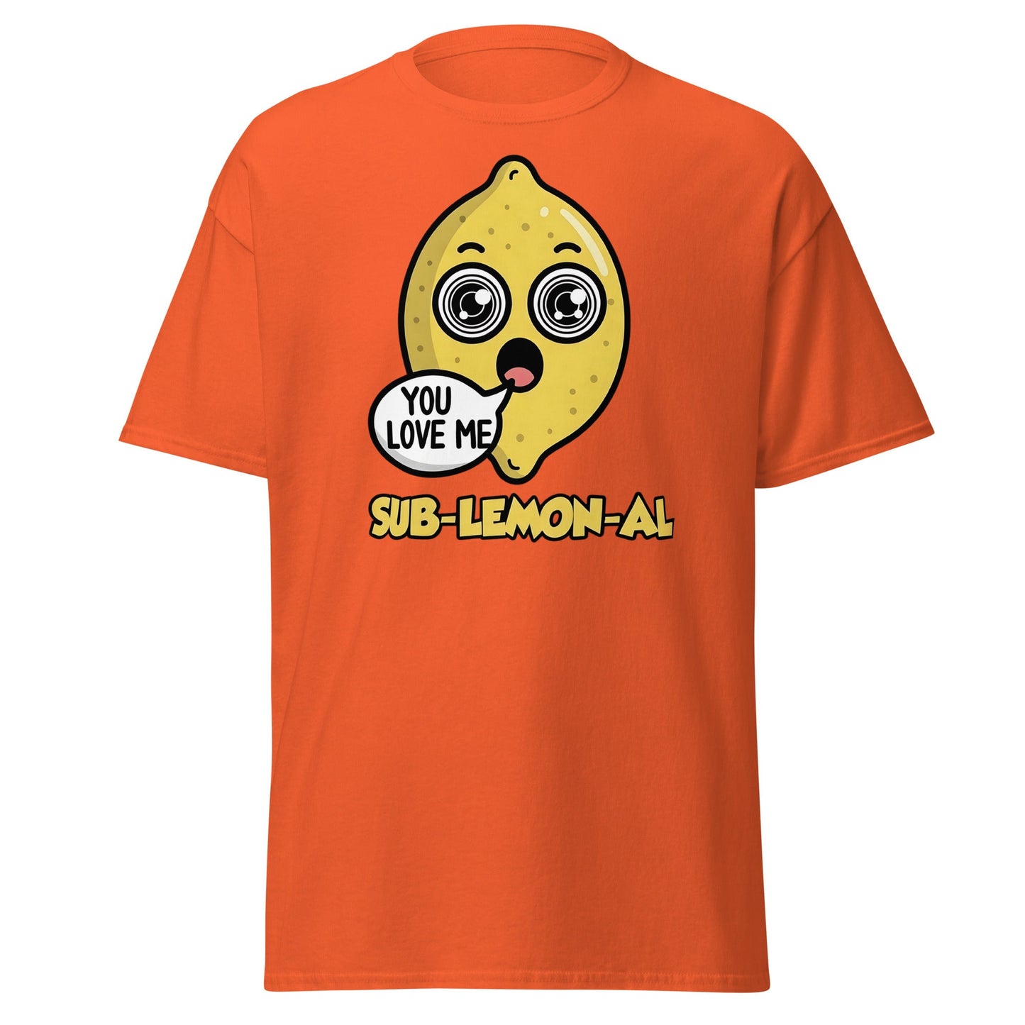 Sub - Lemon - Al Funny Pun T-Shirt | Hypnotic Lemon Graphic Tee - Orange - T-Shirts Online