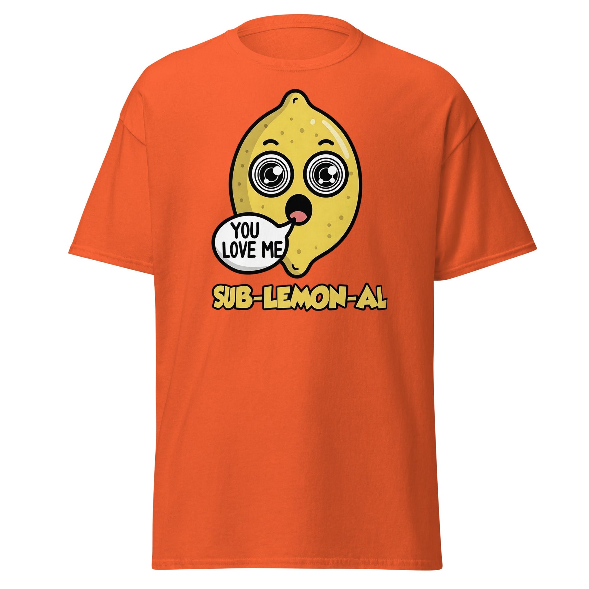 Sub - Lemon - Al Funny Pun T-Shirt | Hypnotic Lemon Graphic Tee - Orange - T-Shirts Online
