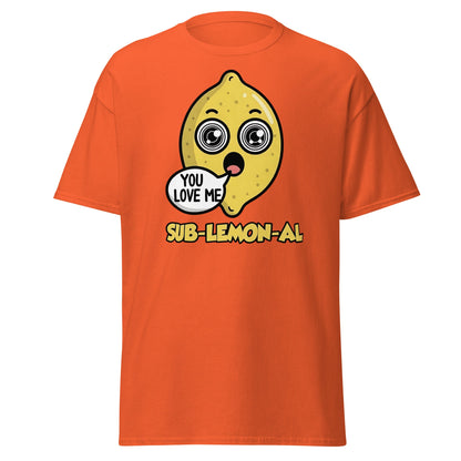 Sub - Lemon - Al Funny Pun T-Shirt | Hypnotic Lemon Graphic Tee - Orange - T-Shirts Online