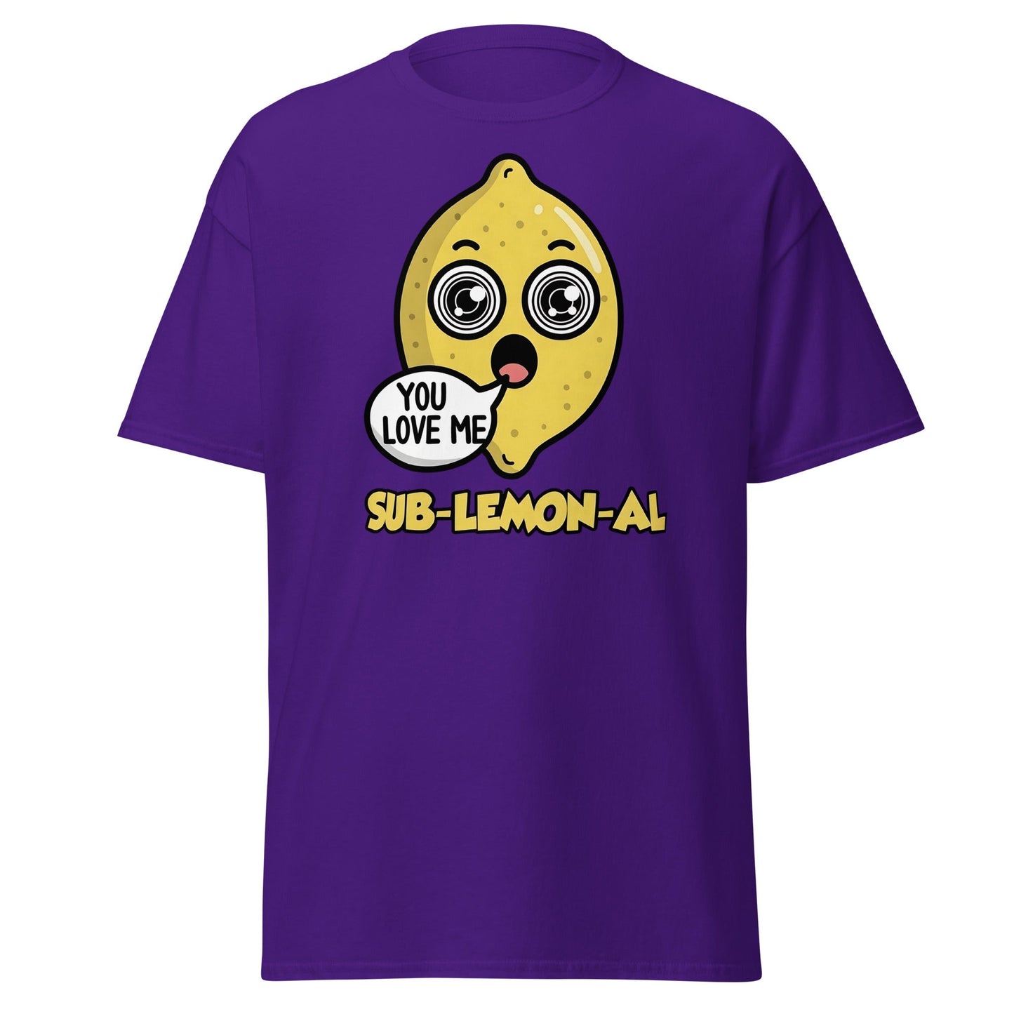 Sub - Lemon - Al Funny Pun T-Shirt | Hypnotic Lemon Graphic Tee - Purple - T-Shirts Online
