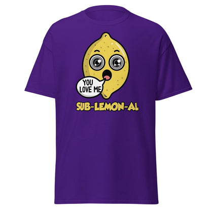 Sub - Lemon - Al Funny Pun T-Shirt | Hypnotic Lemon Graphic Tee - Purple - T-Shirts Online