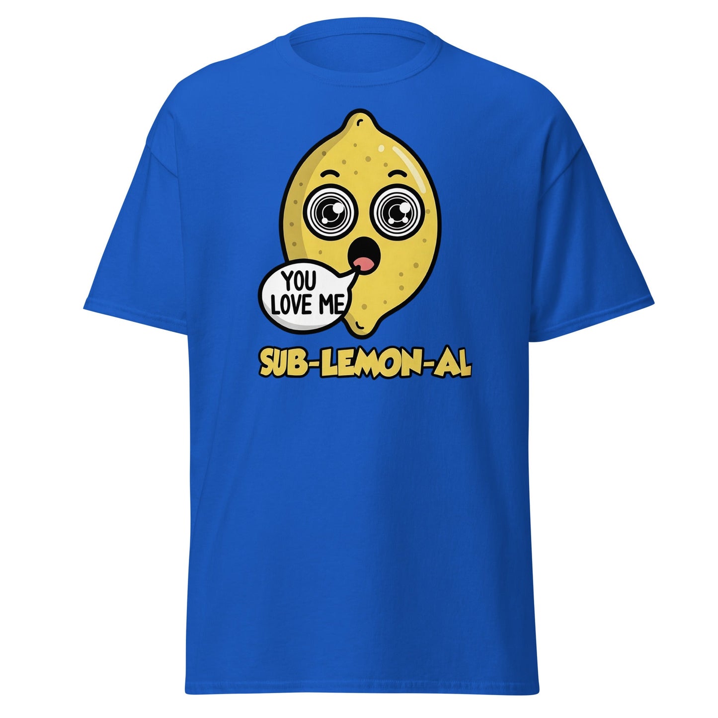 Sub - Lemon - Al Funny Pun T-Shirt | Hypnotic Lemon Graphic Tee - Royal - T-Shirts Online