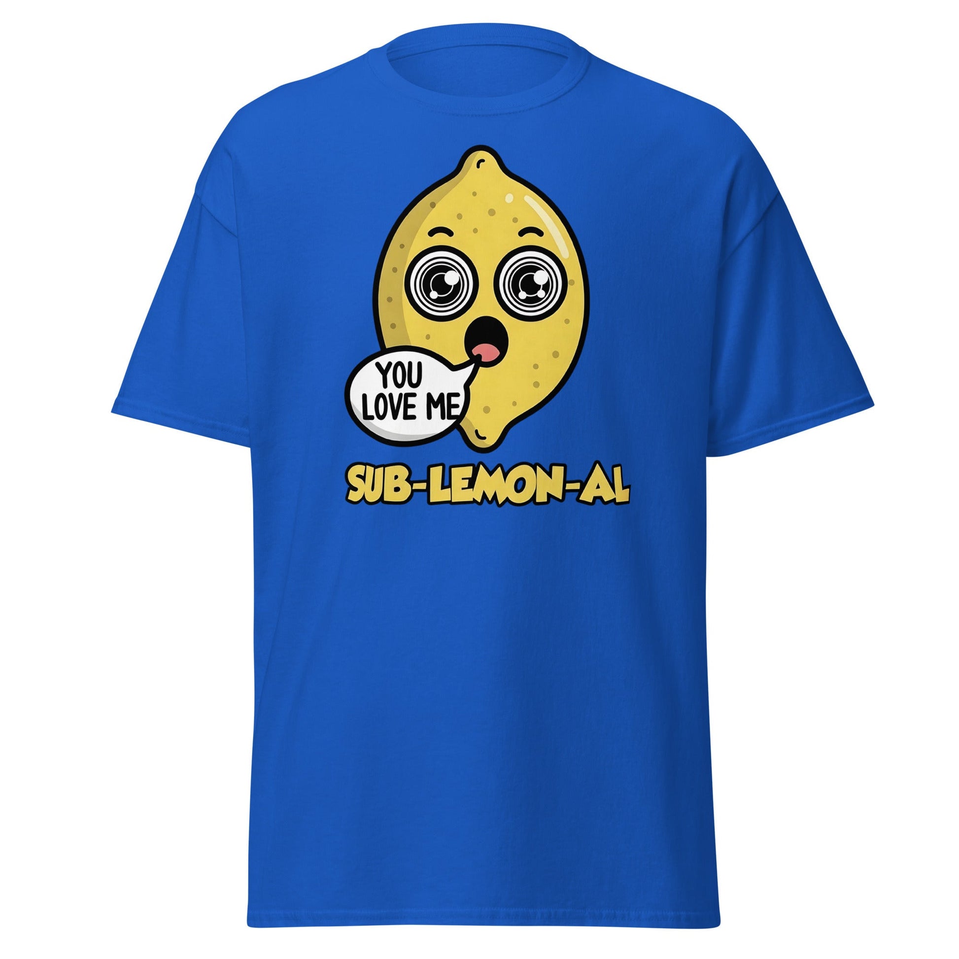 Sub - Lemon - Al Funny Pun T-Shirt | Hypnotic Lemon Graphic Tee - Royal - T-Shirts Online