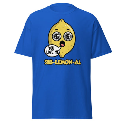 Sub - Lemon - Al Funny Pun T-Shirt | Hypnotic Lemon Graphic Tee - Royal - T-Shirts Online