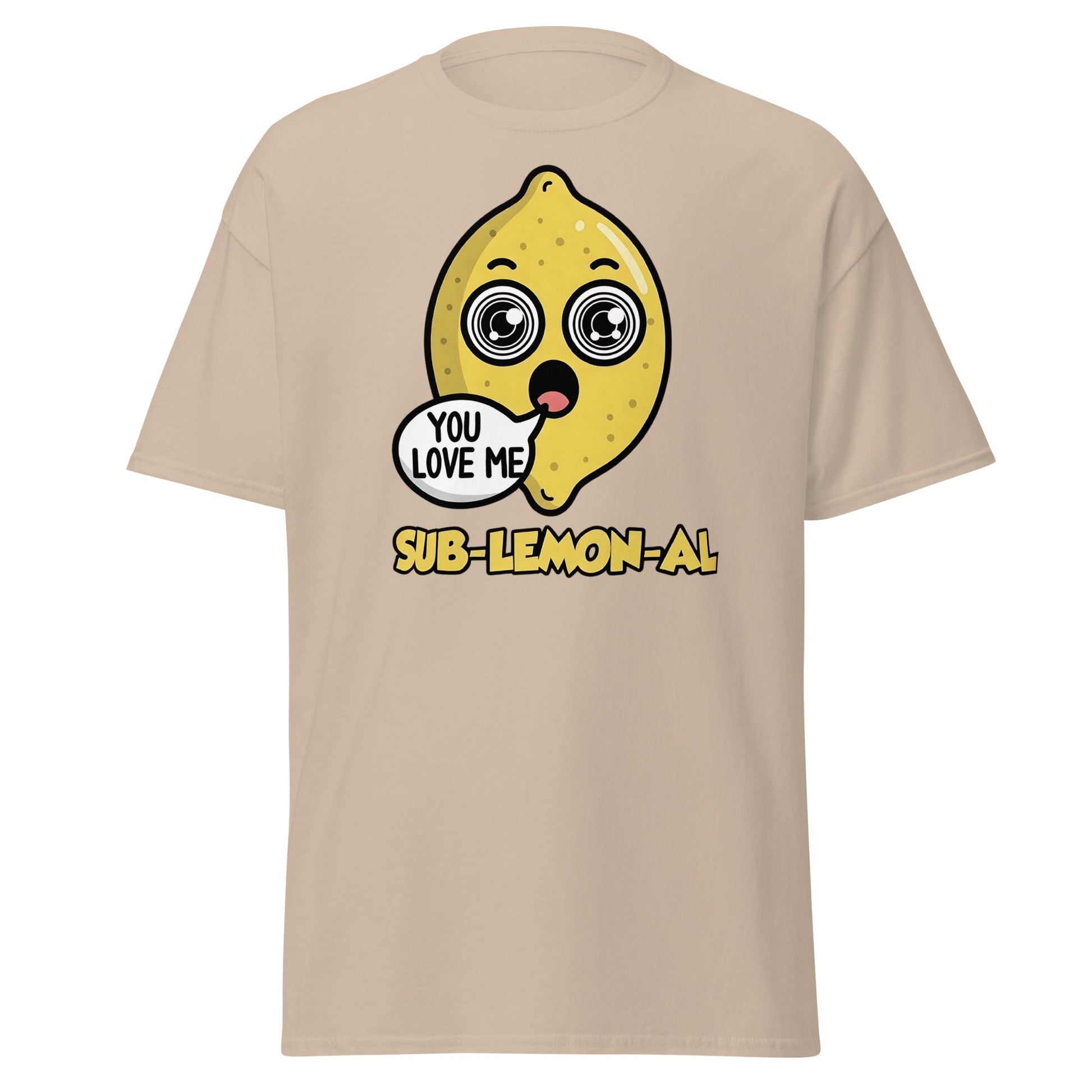 Sub - Lemon - Al Funny Pun T-Shirt | Hypnotic Lemon Graphic Tee - Sand - T-Shirts Online