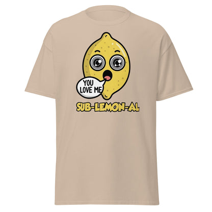Sub - Lemon - Al Funny Pun T-Shirt | Hypnotic Lemon Graphic Tee - Sand - T-Shirts Online