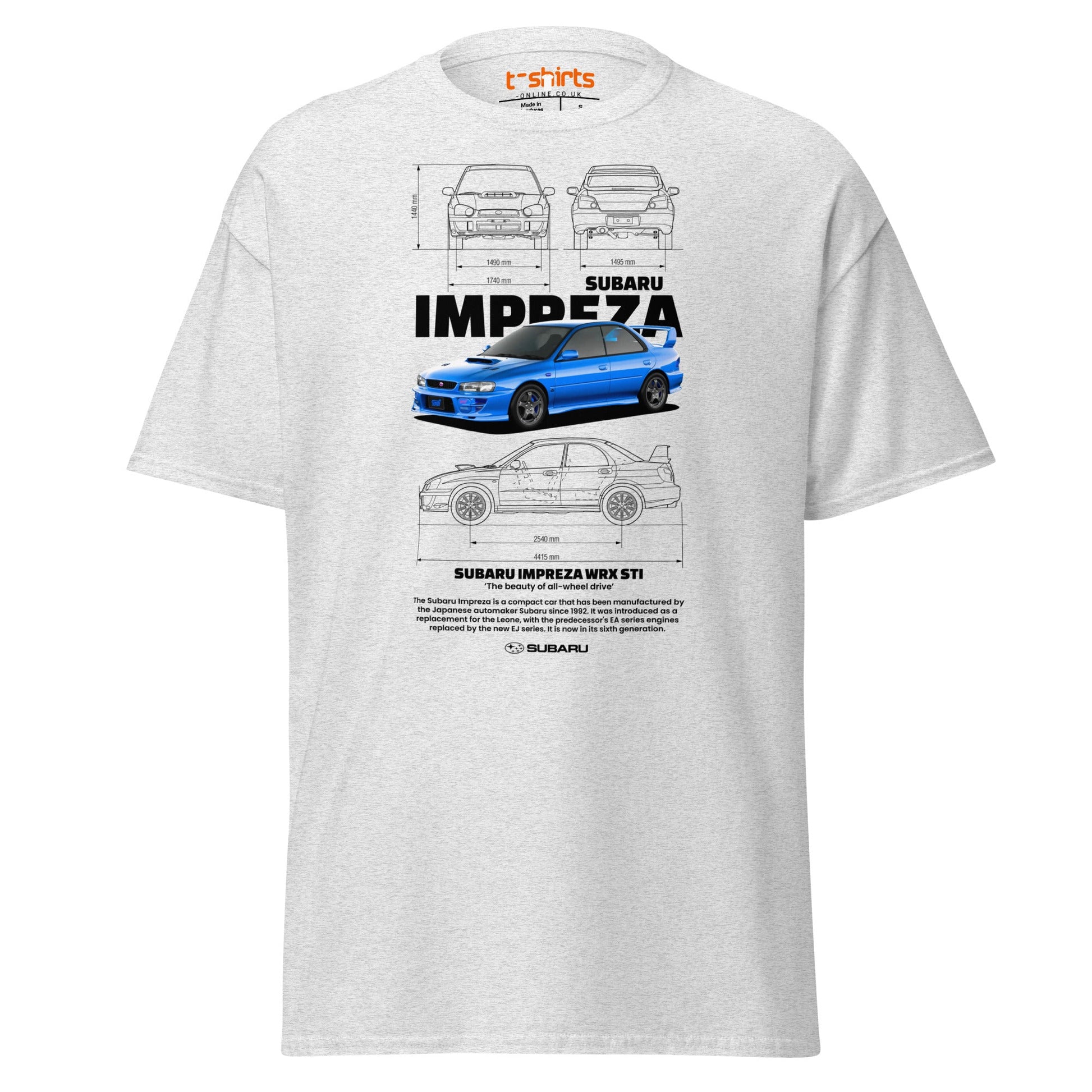 Subaru Impreza WRX STI T-Shirt | JDM Rally Legend Tee - Ash - T-Shirts Online