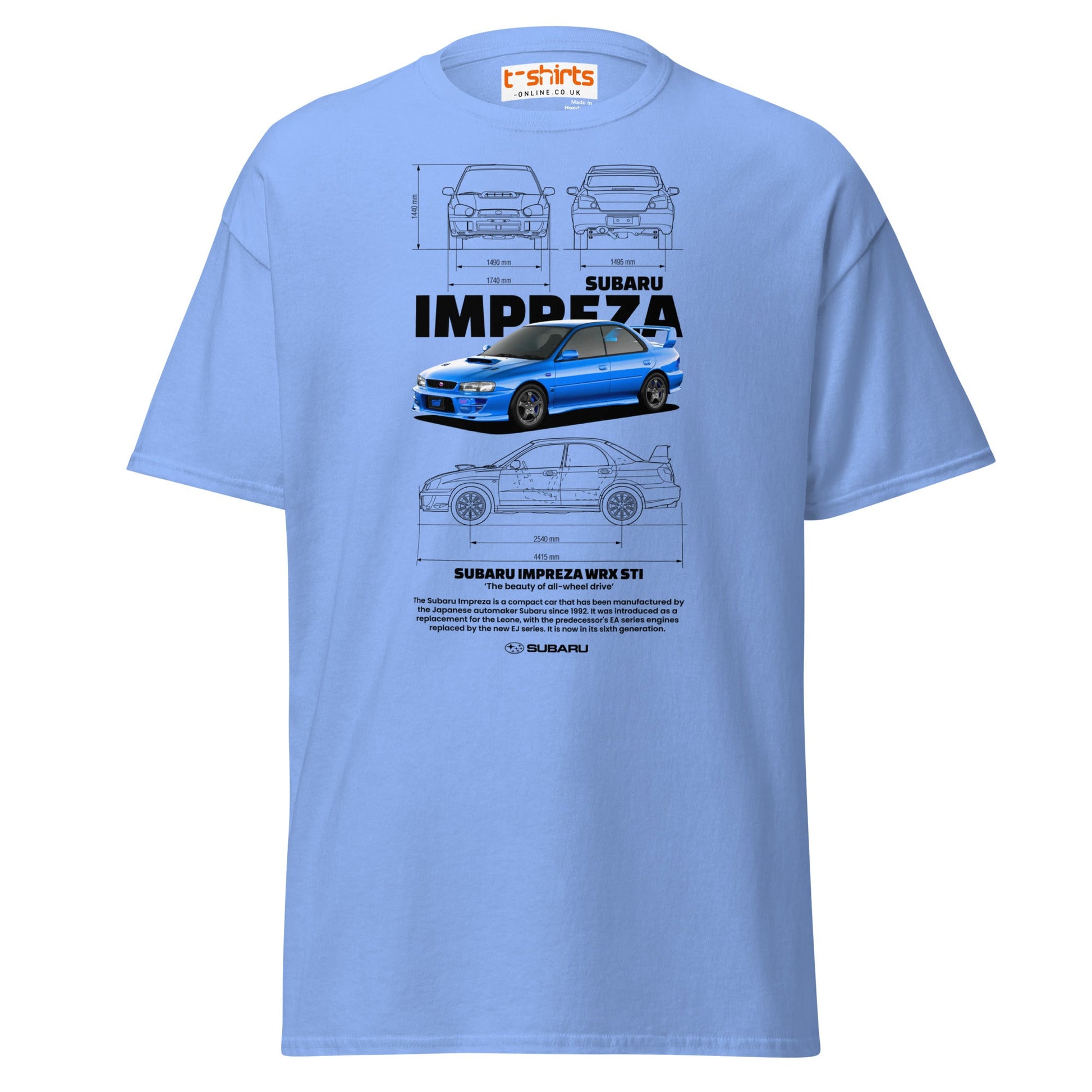 Subaru Impreza WRX STI T-Shirt | JDM Rally Legend Tee - Carolina Blue - T-Shirts Online