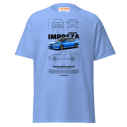 Subaru Impreza WRX STI T-Shirt | JDM Rally Legend Tee - Carolina Blue - T-Shirts Online