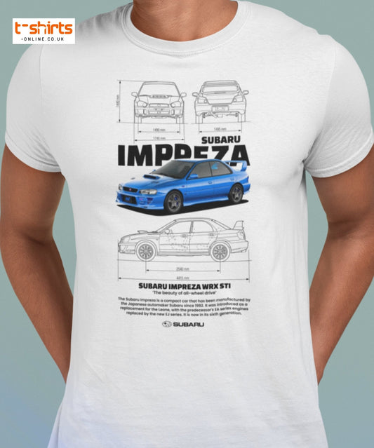 Subaru Impreza WRX STI T-Shirt | JDM Rally Legend Tee - Charcoal - T-Shirts Online