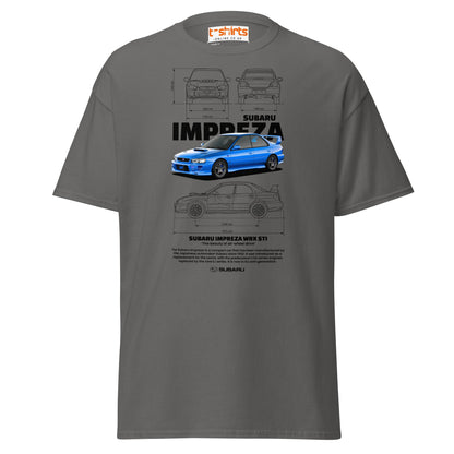 Subaru Impreza WRX STI T-Shirt | JDM Rally Legend Tee - Charcoal - T-Shirts Online