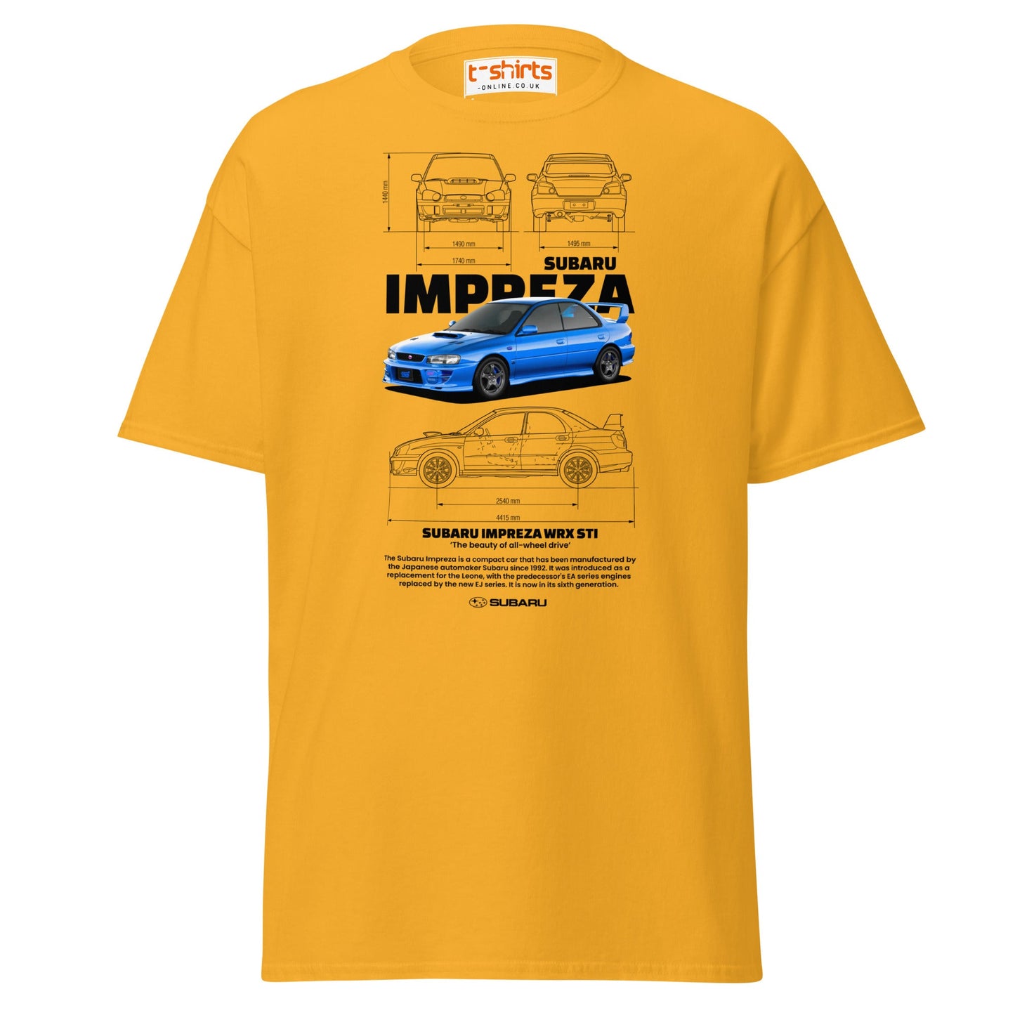 Subaru Impreza WRX STI T-Shirt | JDM Rally Legend Tee - Gold - T-Shirts Online