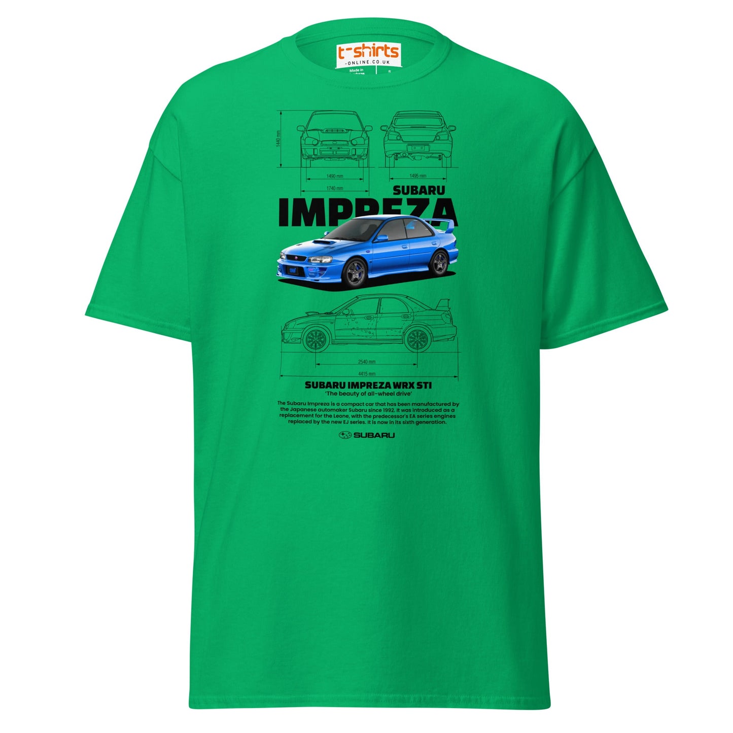 Subaru Impreza WRX STI T-Shirt | JDM Rally Legend Tee - Irish Green - T-Shirts Online