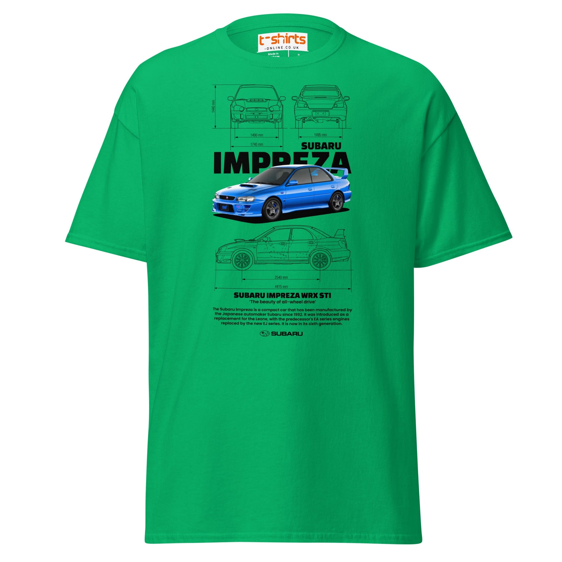 Subaru Impreza WRX STI T-Shirt | JDM Rally Legend Tee - Irish Green - T-Shirts Online