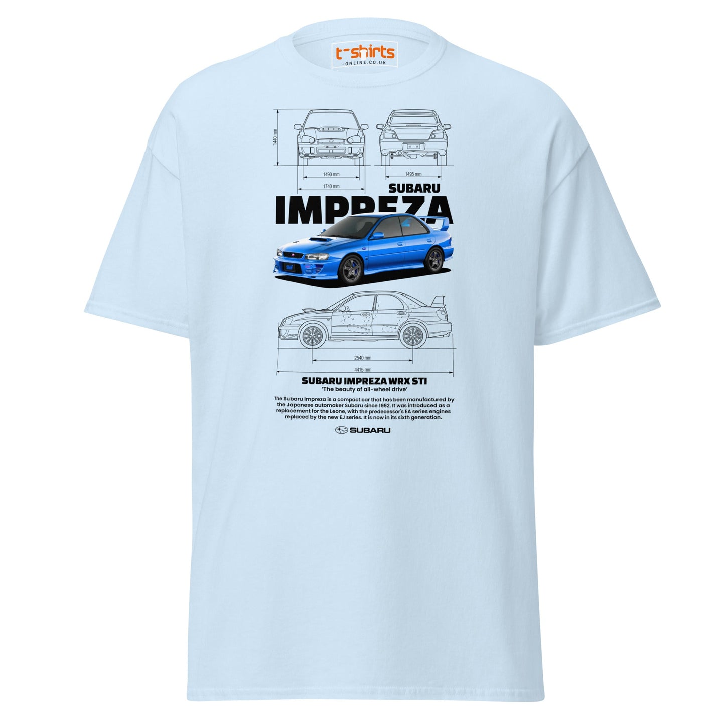 Subaru Impreza WRX STI T-Shirt | JDM Rally Legend Tee - Light Blue - T-Shirts Online