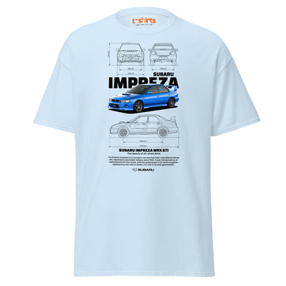 Subaru Impreza WRX STI T-Shirt | JDM Rally Legend Tee - Light Blue - T-Shirts Online