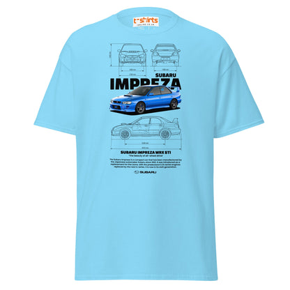 Subaru Impreza WRX STI T-Shirt | JDM Rally Legend Tee - Sky - T-Shirts Online