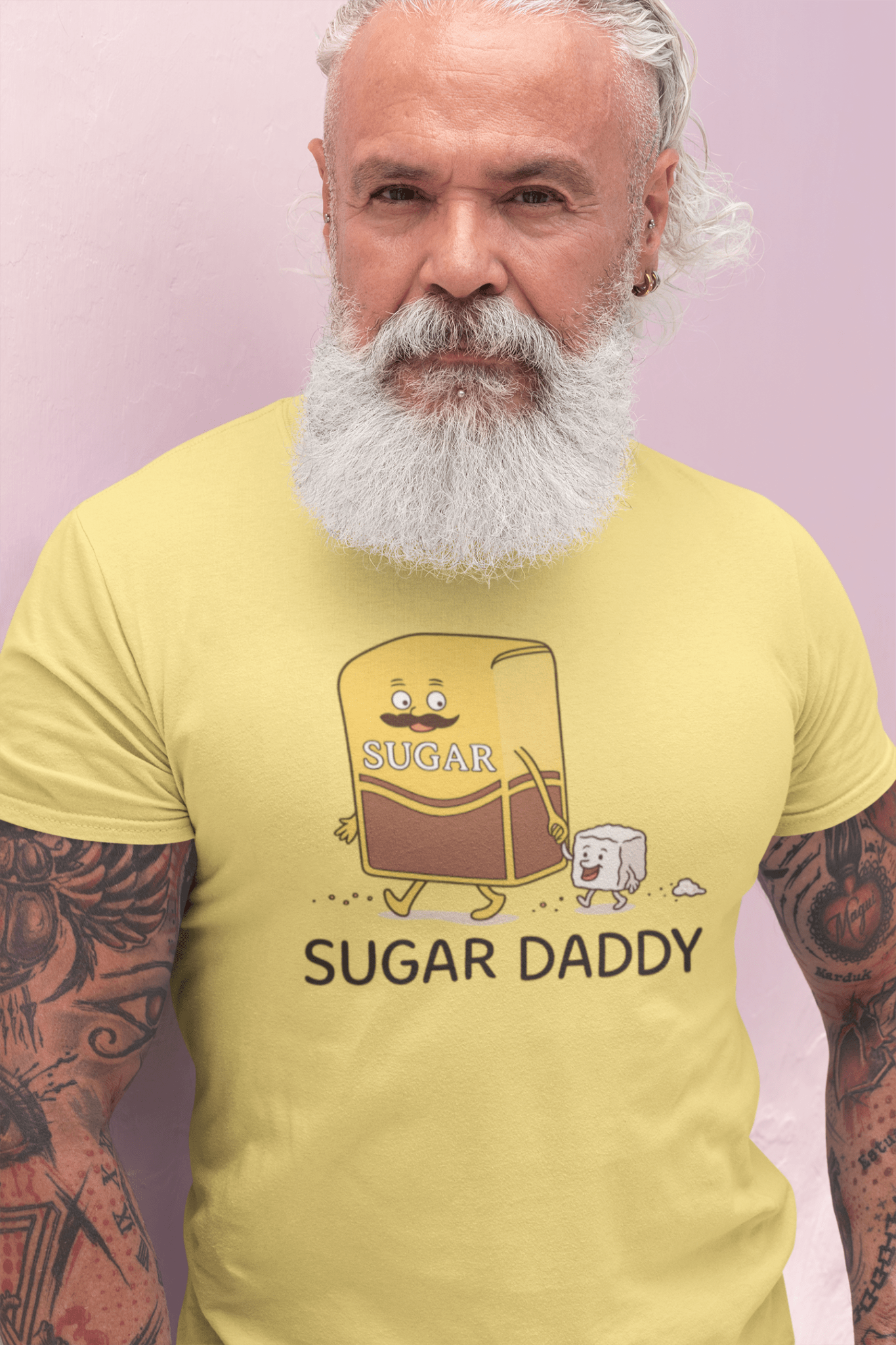 Sugar Daddy Funny Cartoon T-Shirt – Sweet Pun Tee - Ash - T-Shirts Online