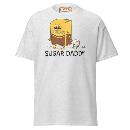 Sugar Daddy Funny Cartoon T-Shirt – Sweet Pun Tee - Ash - T-Shirts Online