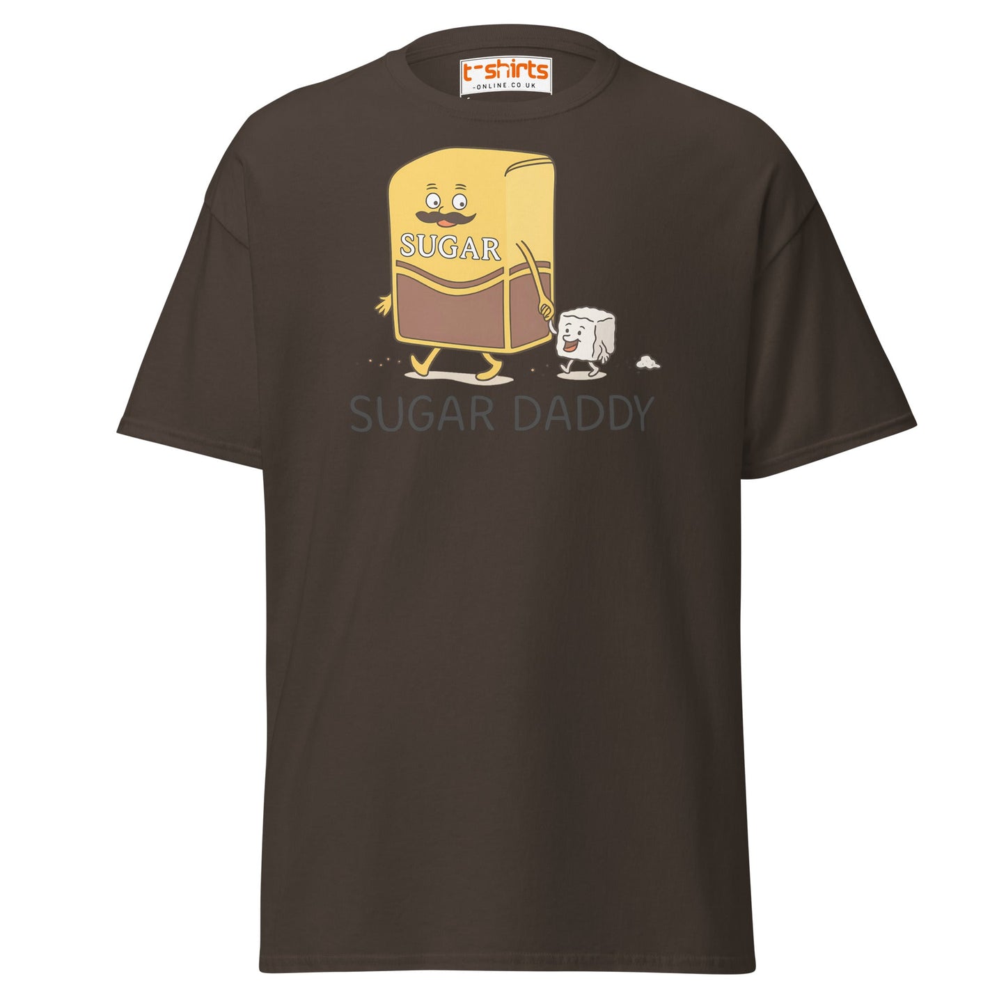 Sugar Daddy Funny Cartoon T-Shirt – Sweet Pun Tee - Dark Chocolate - T-Shirts Online