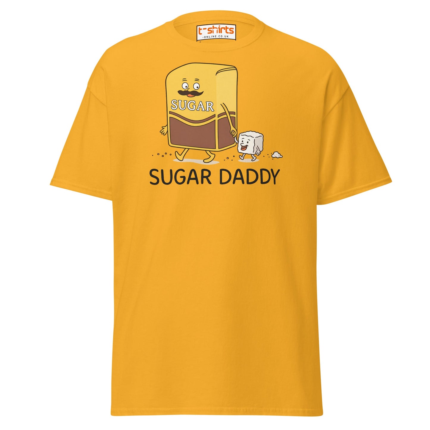 Sugar Daddy Funny Cartoon T-Shirt – Sweet Pun Tee - Gold - T-Shirts Online
