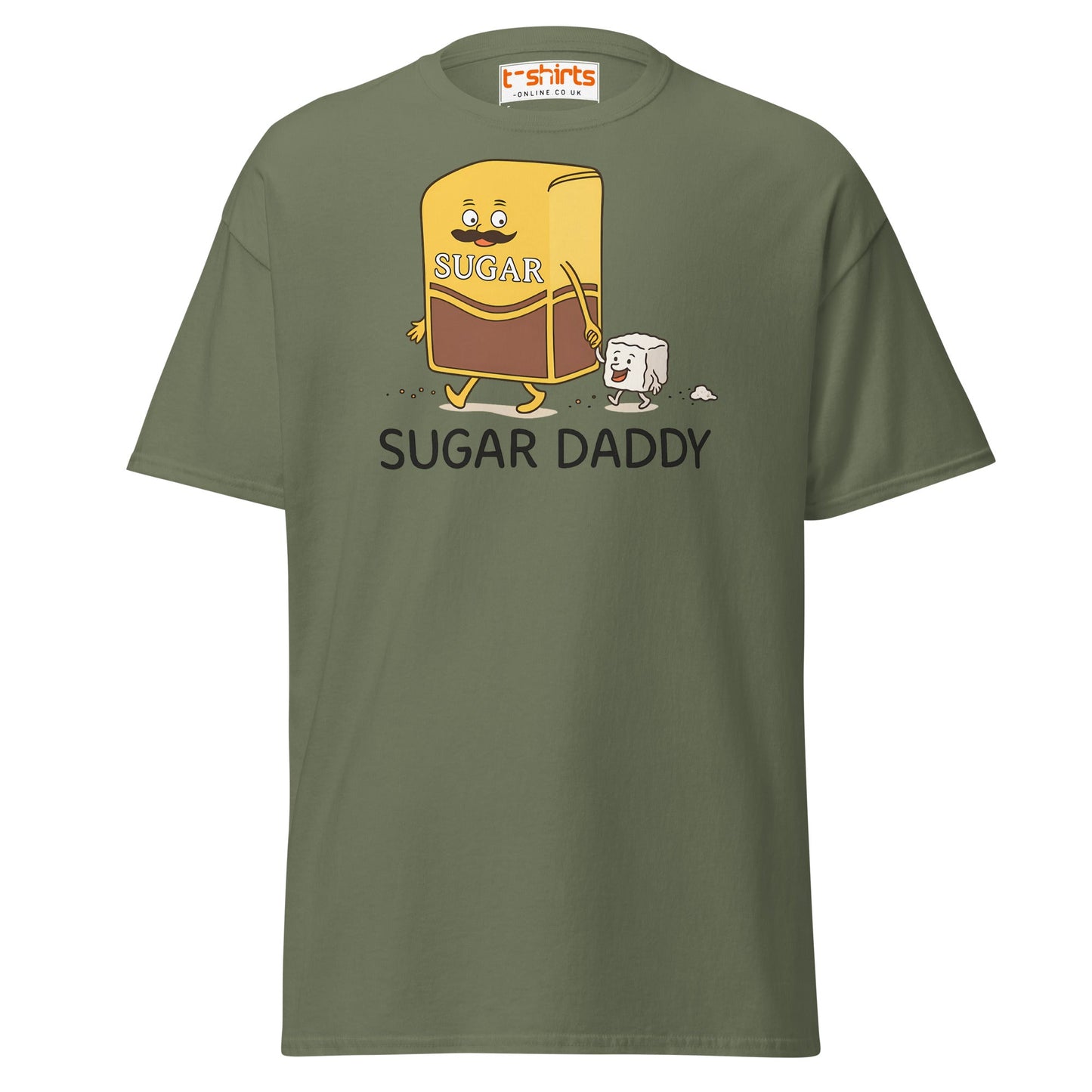 Sugar Daddy Funny Cartoon T-Shirt – Sweet Pun Tee - Military Green - T-Shirts Online