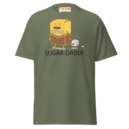 Sugar Daddy Funny Cartoon T-Shirt – Sweet Pun Tee - Military Green - T-Shirts Online