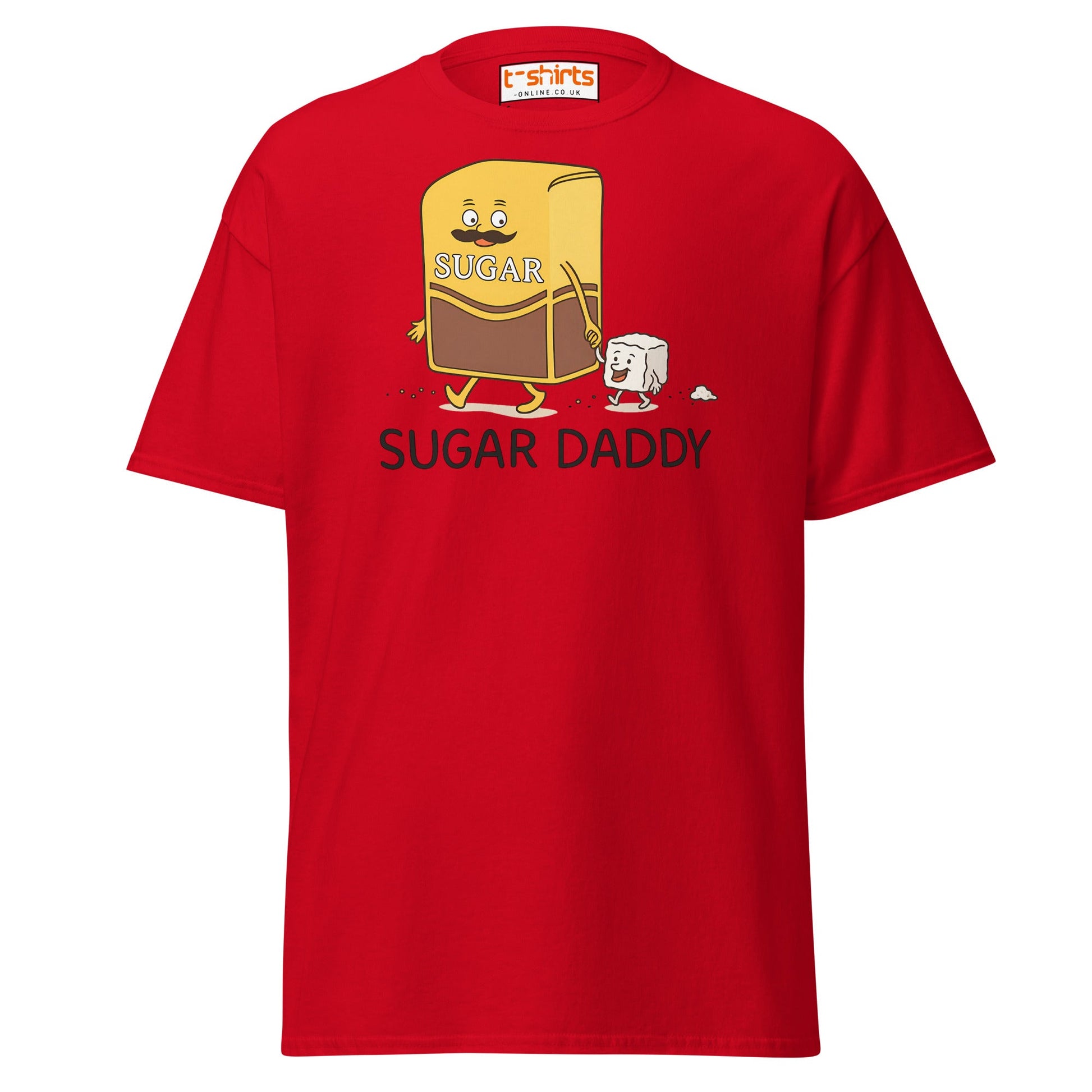 Sugar Daddy Funny Cartoon T-Shirt – Sweet Pun Tee - Red - T-Shirts Online