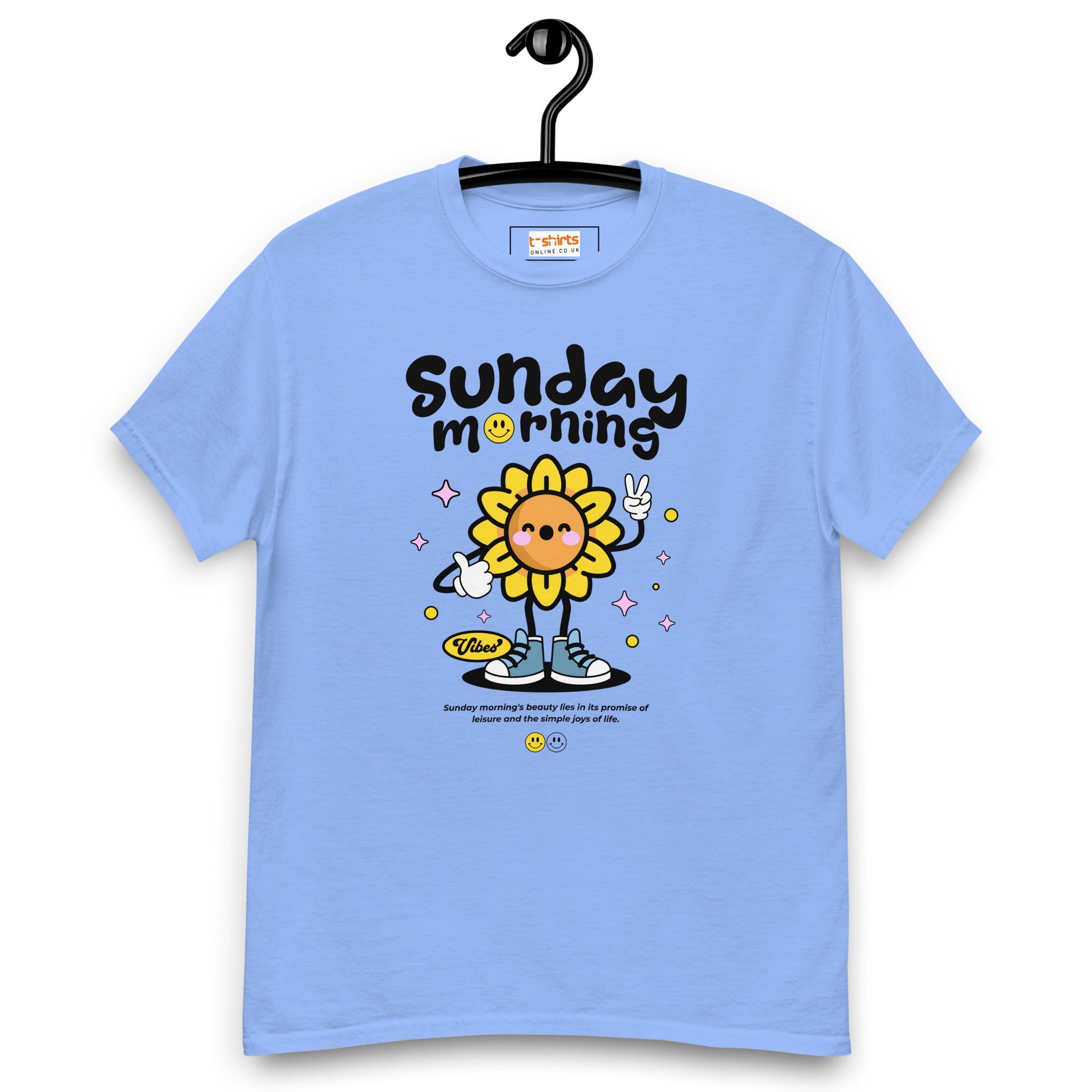Sunday Morning T-Shirt | Relaxing T-Shirt - Carolina Blue - T-Shirts Online