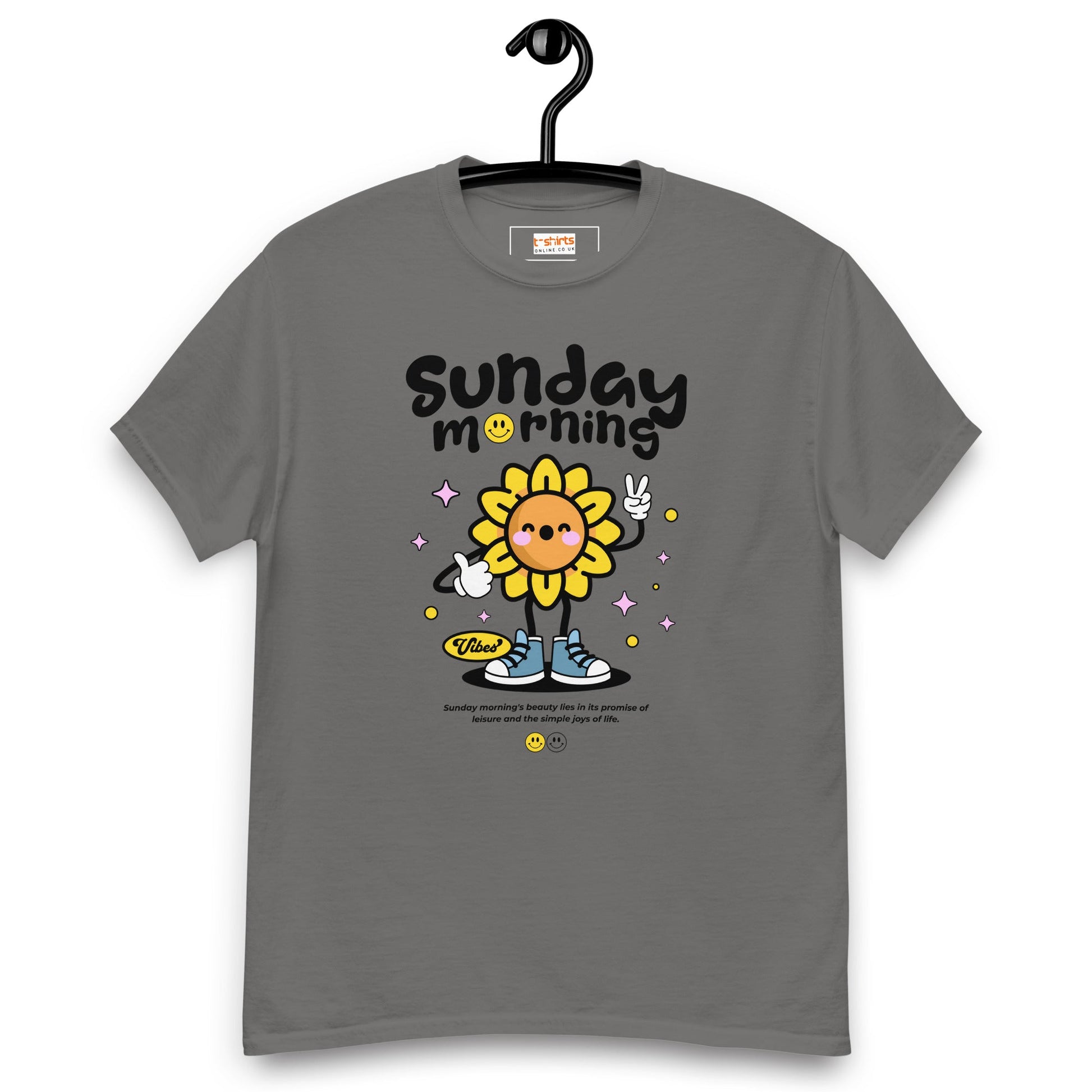Sunday Morning T-Shirt | Relaxing T-Shirt - Charcoal - T-Shirts Online