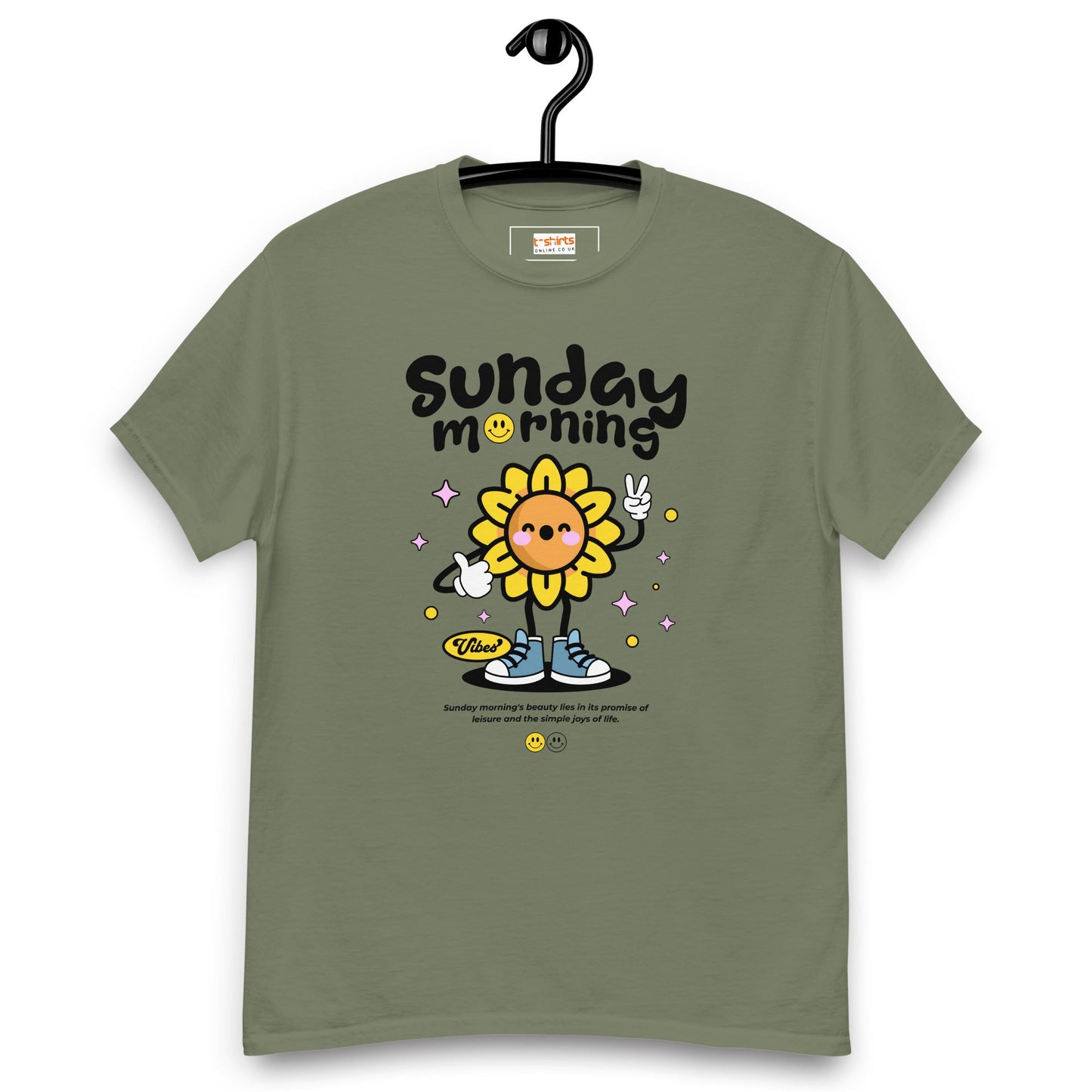 Sunday Morning T-Shirt | Relaxing T-Shirt - Military Green - T-Shirts Online