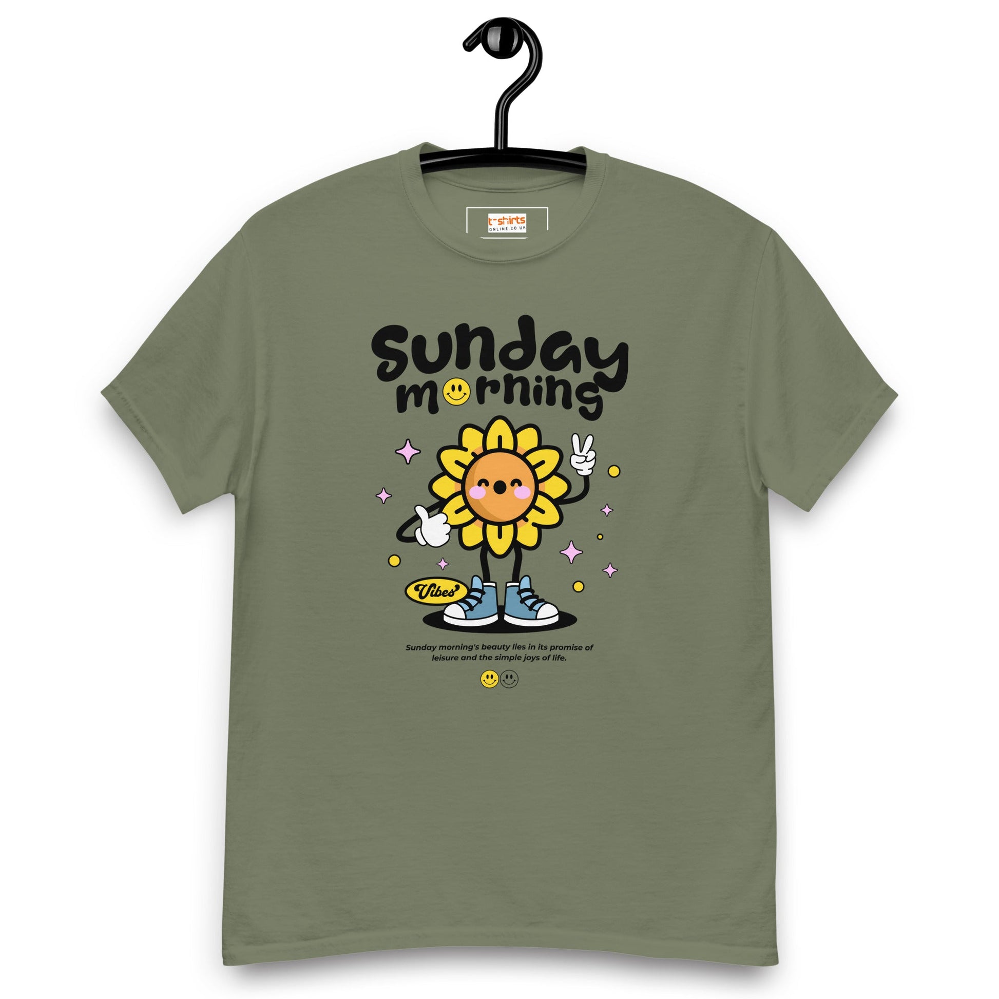 Sunday Morning T-Shirt | Relaxing T-Shirt - Military Green - T-Shirts Online