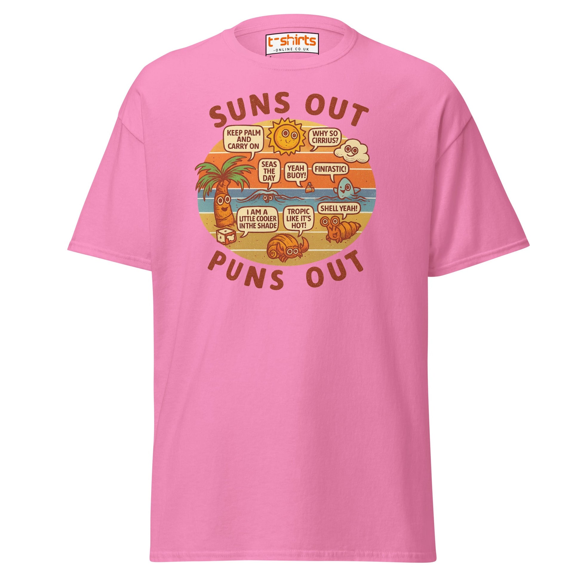 Suns Out Puns Out T-Shirt – Funny Beach Pun Tee - Azalea - T-Shirts Online