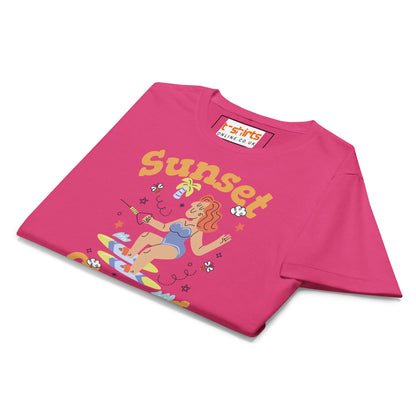 Sunset Chaser T-Shirt | Women's Soft Semi - Fitted Tee - Black - T-Shirts Online