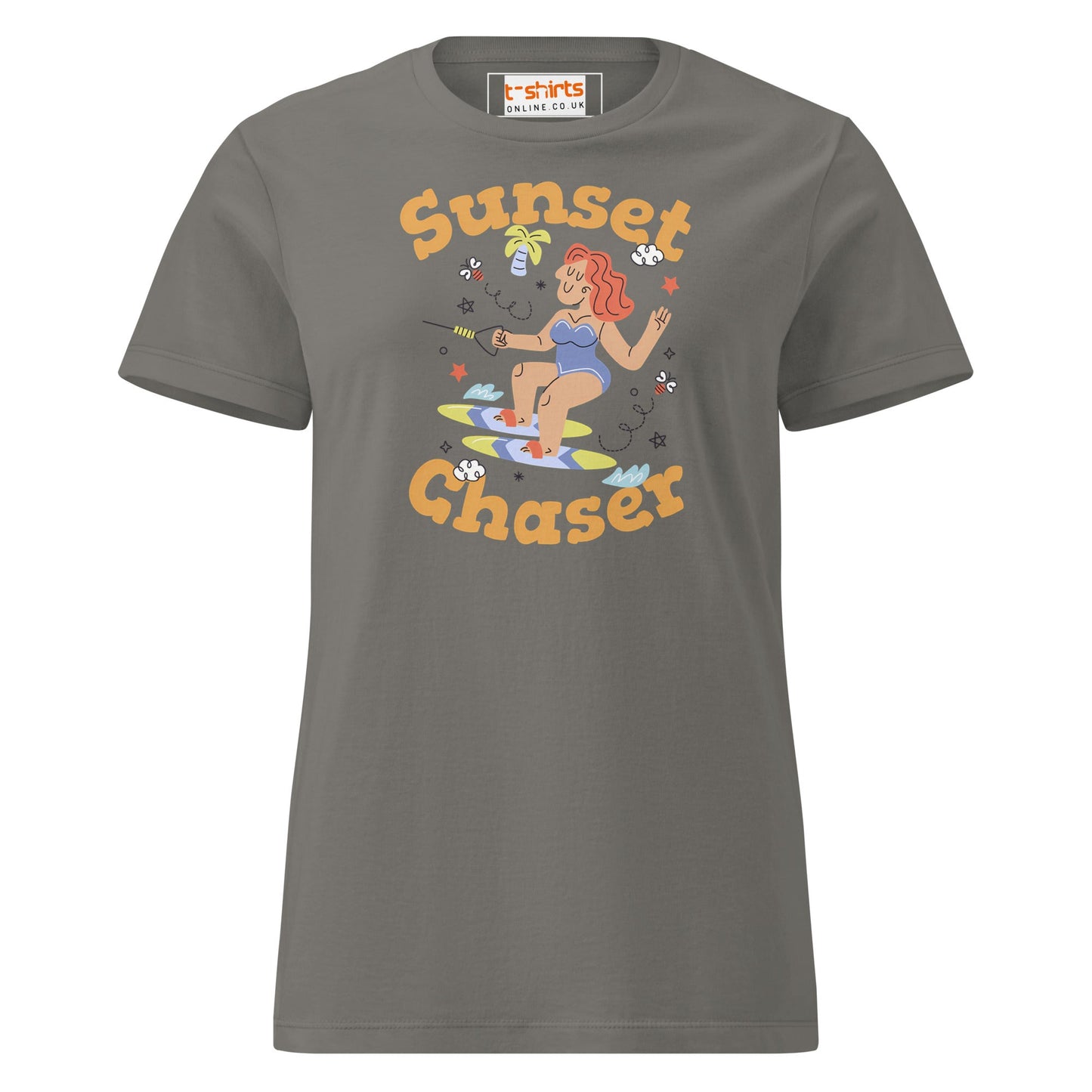 Sunset Chaser T-Shirt | Women's Soft Semi - Fitted Tee - Charcoal - T-Shirts Online