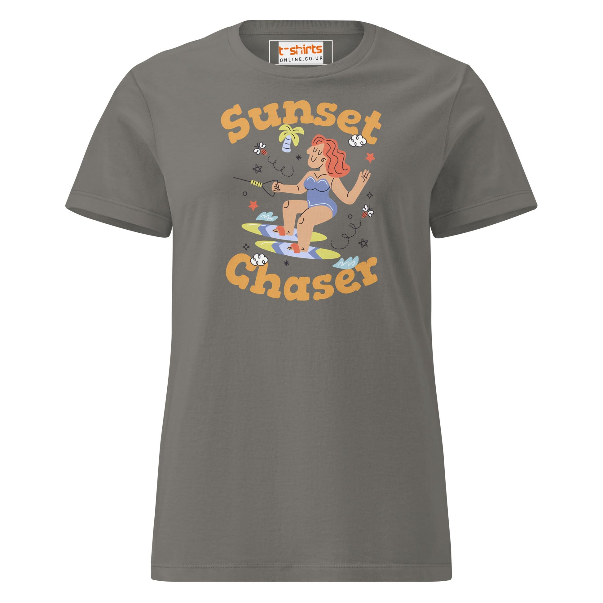 Sunset Chaser T-Shirt | Women's Soft Semi - Fitted Tee - Charcoal - T-Shirts Online