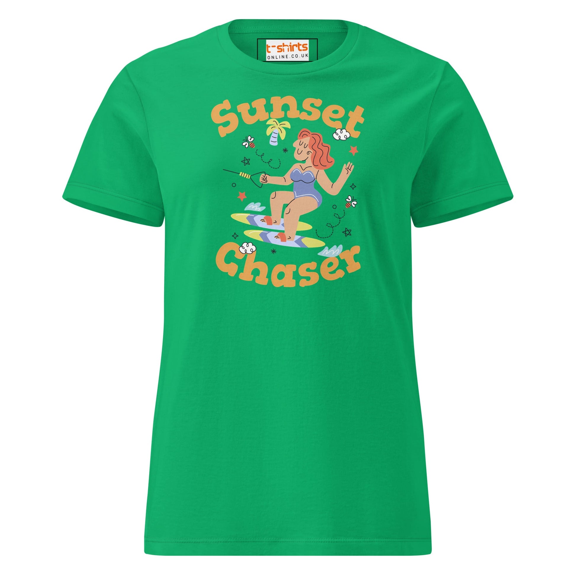 Sunset Chaser T-Shirt | Women's Soft Semi - Fitted Tee - Irish Green - T-Shirts Online
